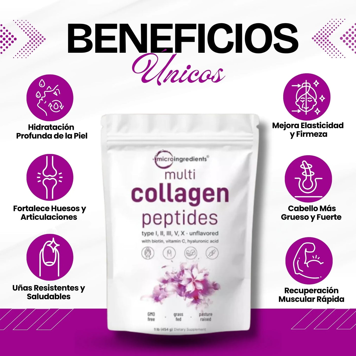COLAGENO MULTIPLE 5 EN 1 – FORTALECE ARTICULACIONES, PIEL Y CABELLO