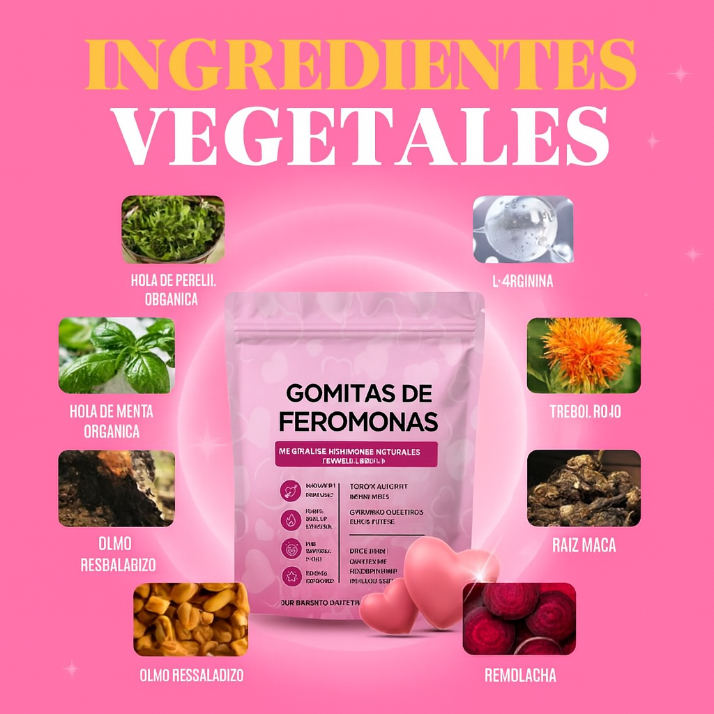 GOMITAS DE FEROMONAS PARA MUJERES - ATRACCIÓN Y CONFIANZA AL INSTANTE