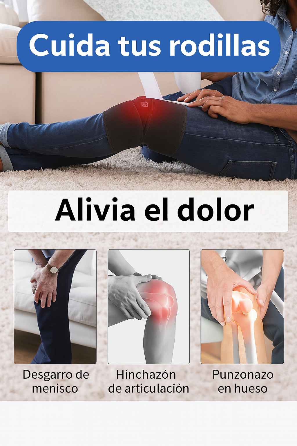 RODILLERA TÉRMICA ELECTRICA - ALIVIO PARA ARTRITIS Y DOLOR DE RODILLA