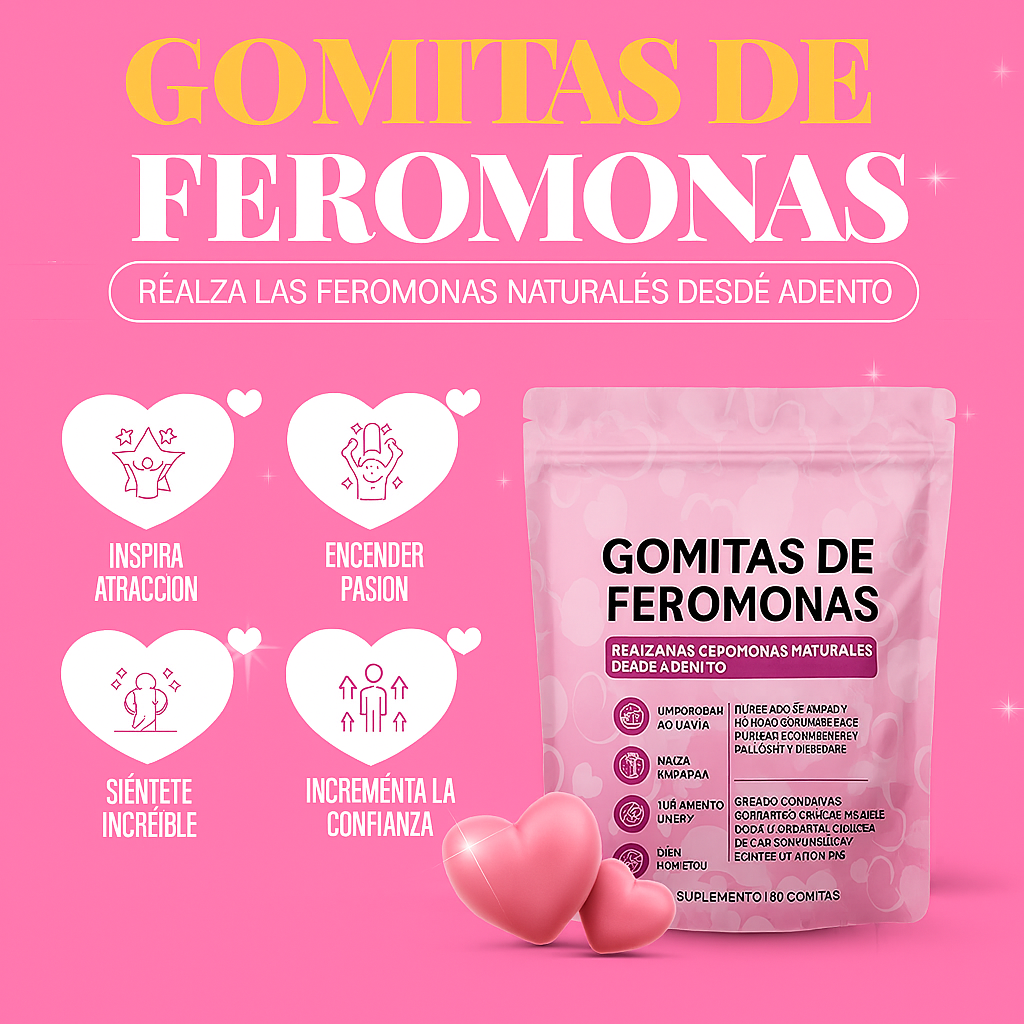 GOMITAS DE FEROMONAS PARA MUJERES - ATRACCIÓN Y CONFIANZA AL INSTANTE
