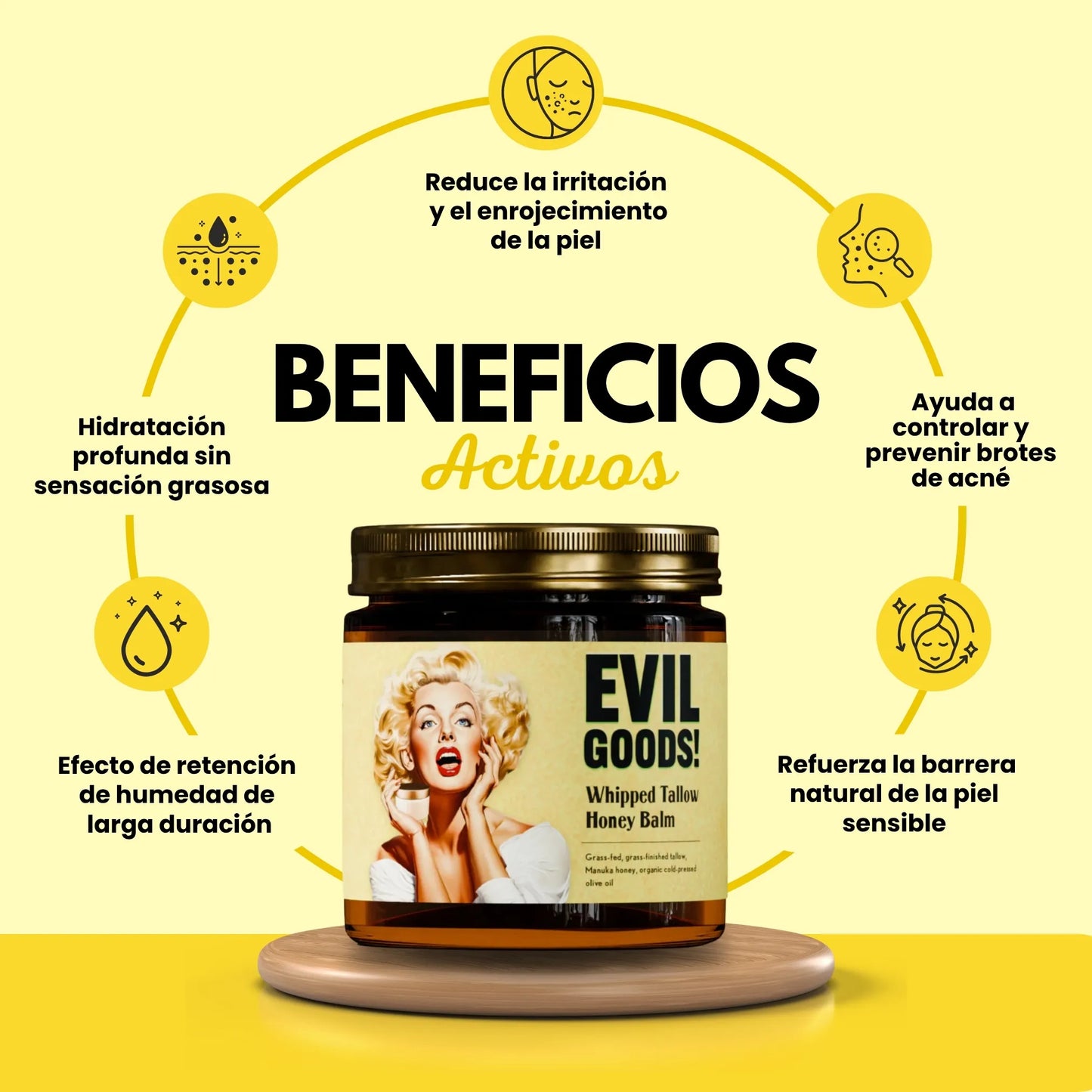 CREMA FACIAL CON SEBO DE RES Y MIEL - PARA PIEL SECA Y CON ACNÉ
