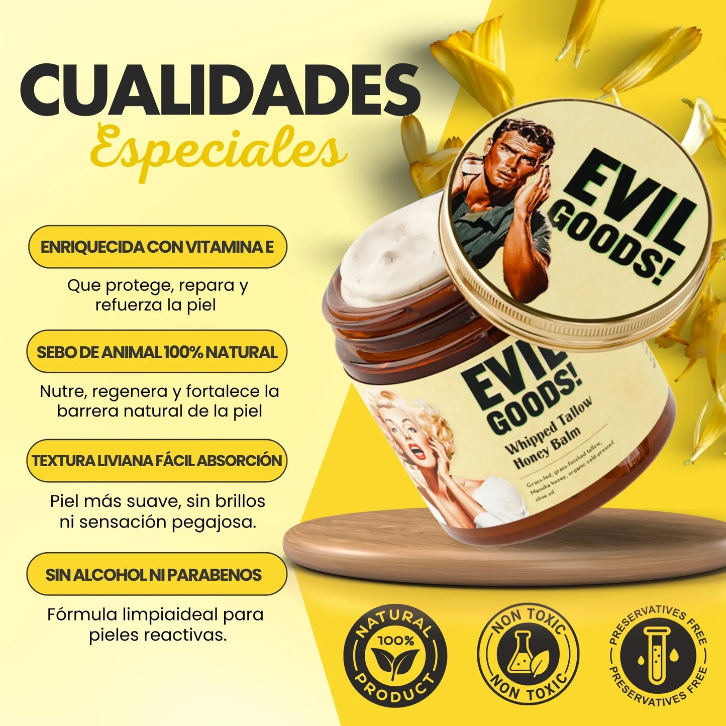 CREMA FACIAL CON SEBO DE RES Y MIEL - PARA PIEL SECA Y CON ACNÉ