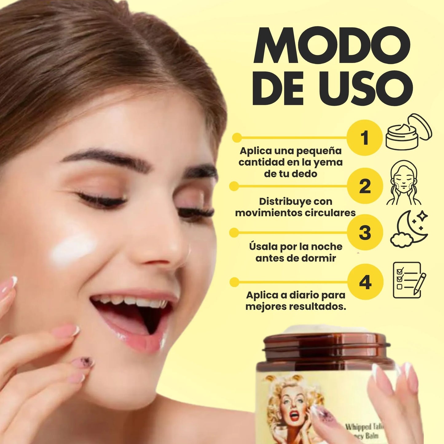 CREMA FACIAL CON SEBO DE RES Y MIEL - PARA PIEL SECA Y CON ACNÉ