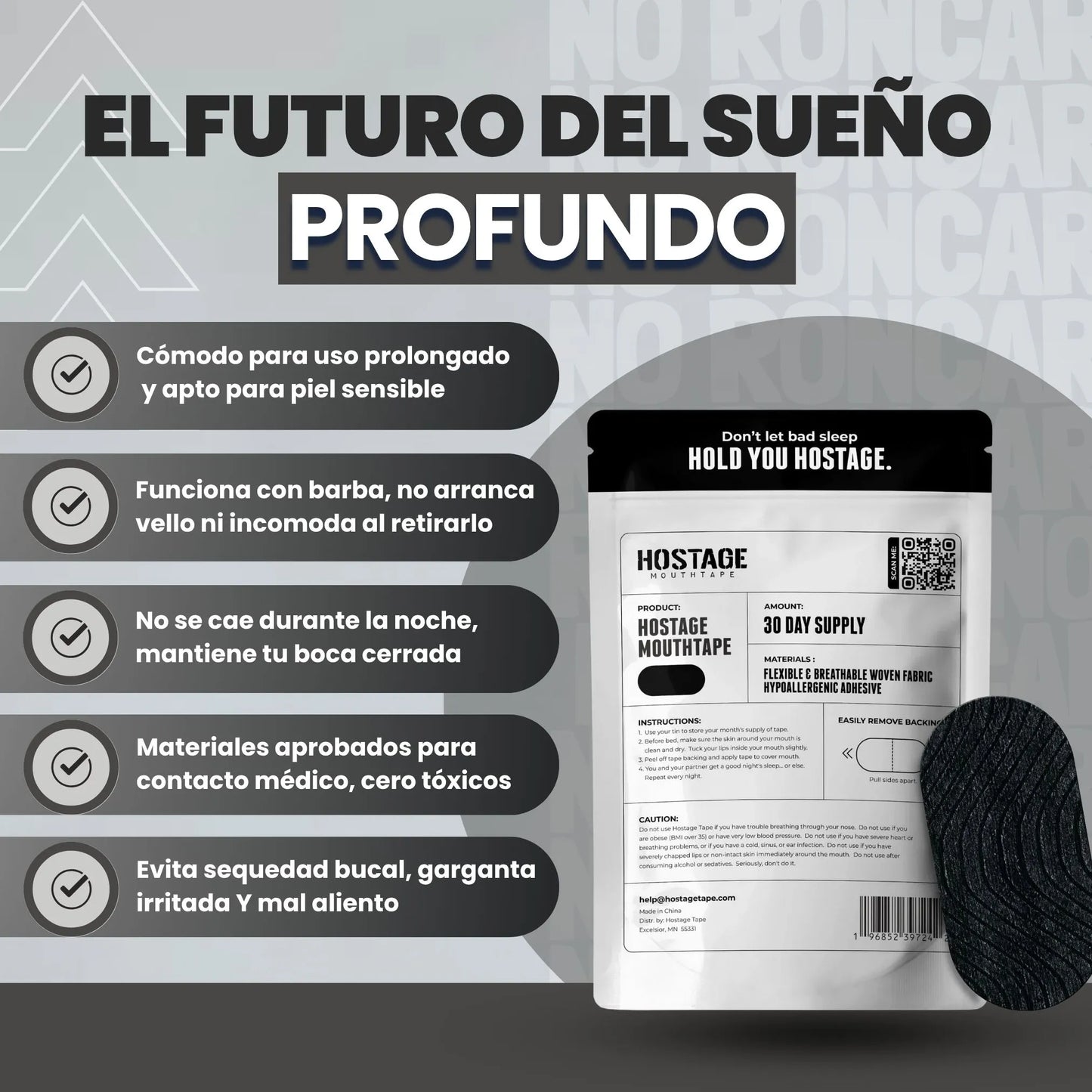 TAPE BUCAL - MEJORA LA CALIDAD DEL SUEÑO Y ELIMINA LOS RONQUIDOS
