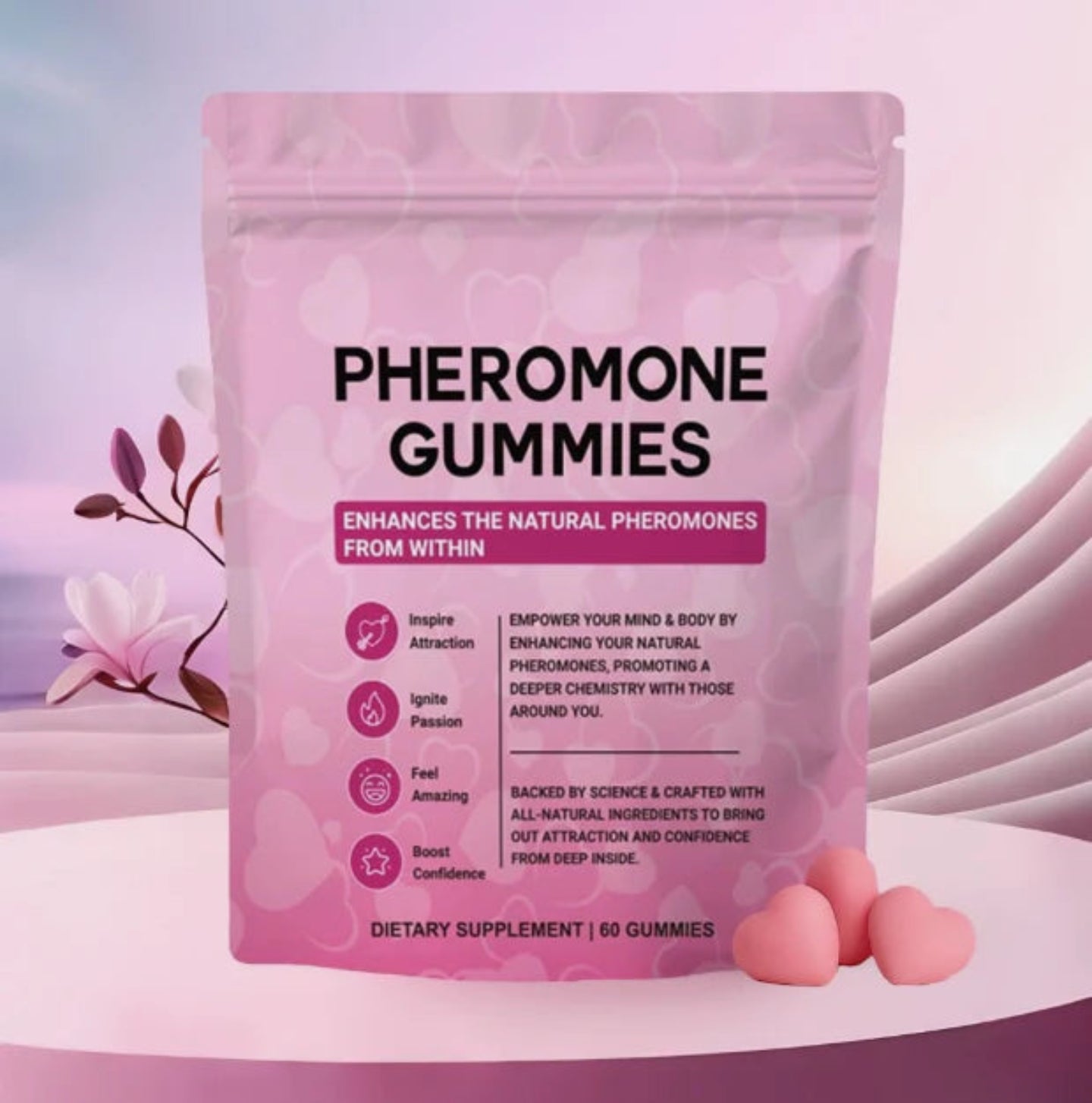 GOMITAS DE FEROMONAS PARA MUJERES - ATRACCIÓN Y CONFIANZA AL INSTANTE