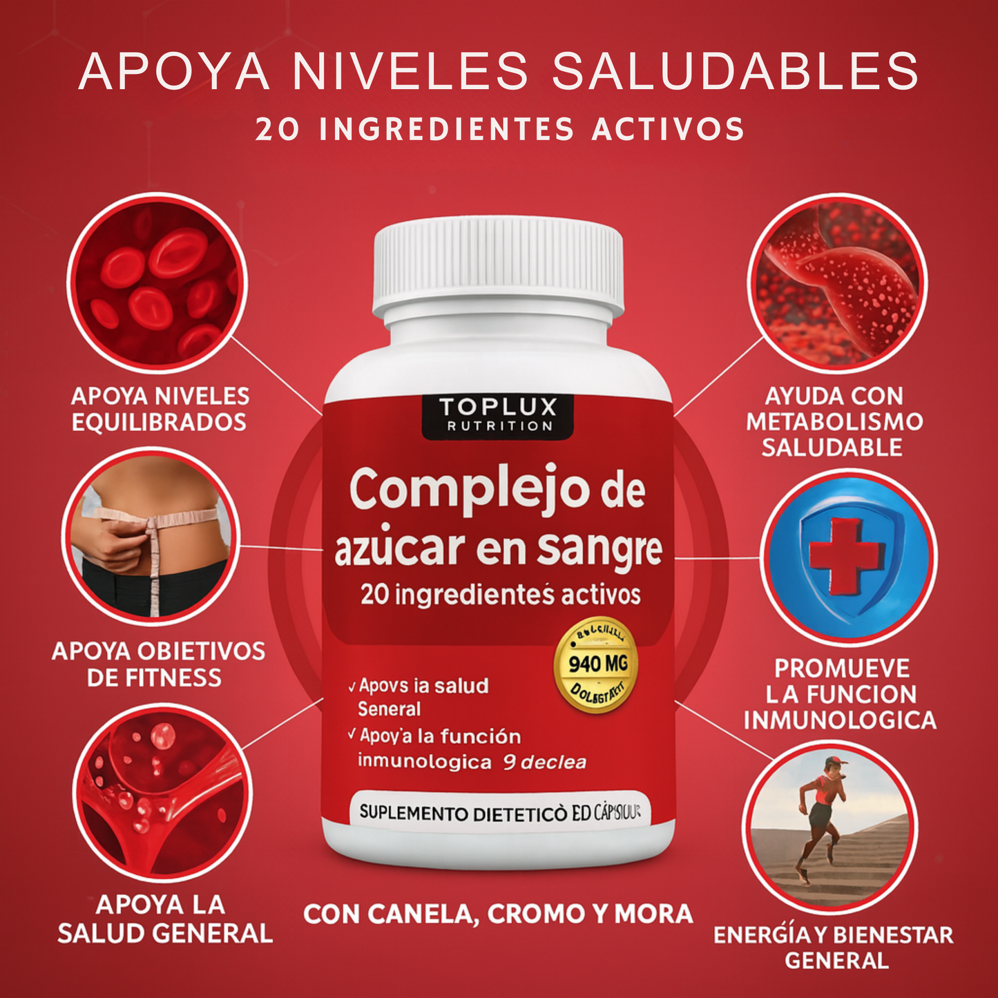 BLOOD SUGAR SUPLEMENTO - REGULA TUS NIVELES DE AZUCAR Y MEJORA TU ENERGÍA