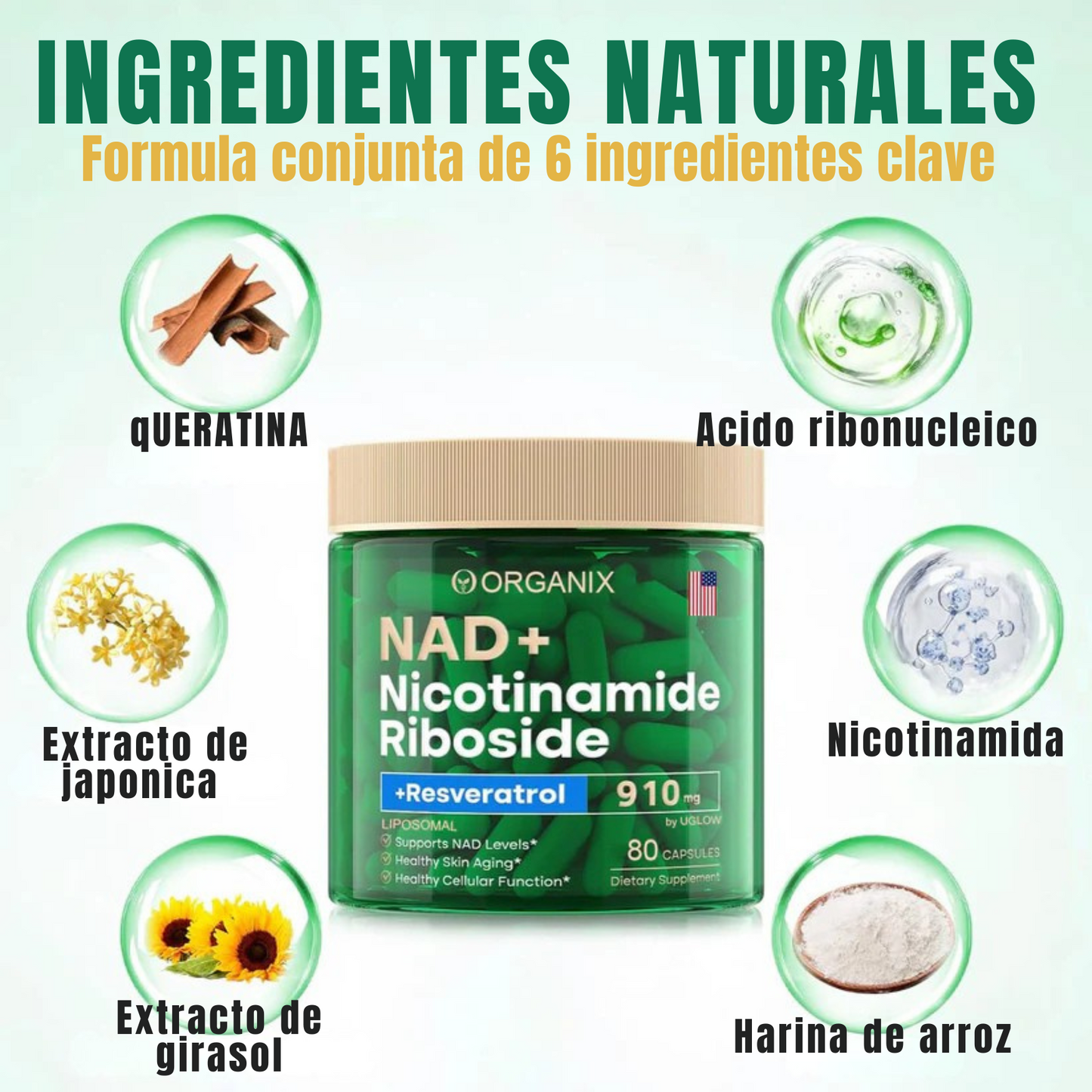 NAD CON RESVERATROL - REJUVENECEDOR CELULAR