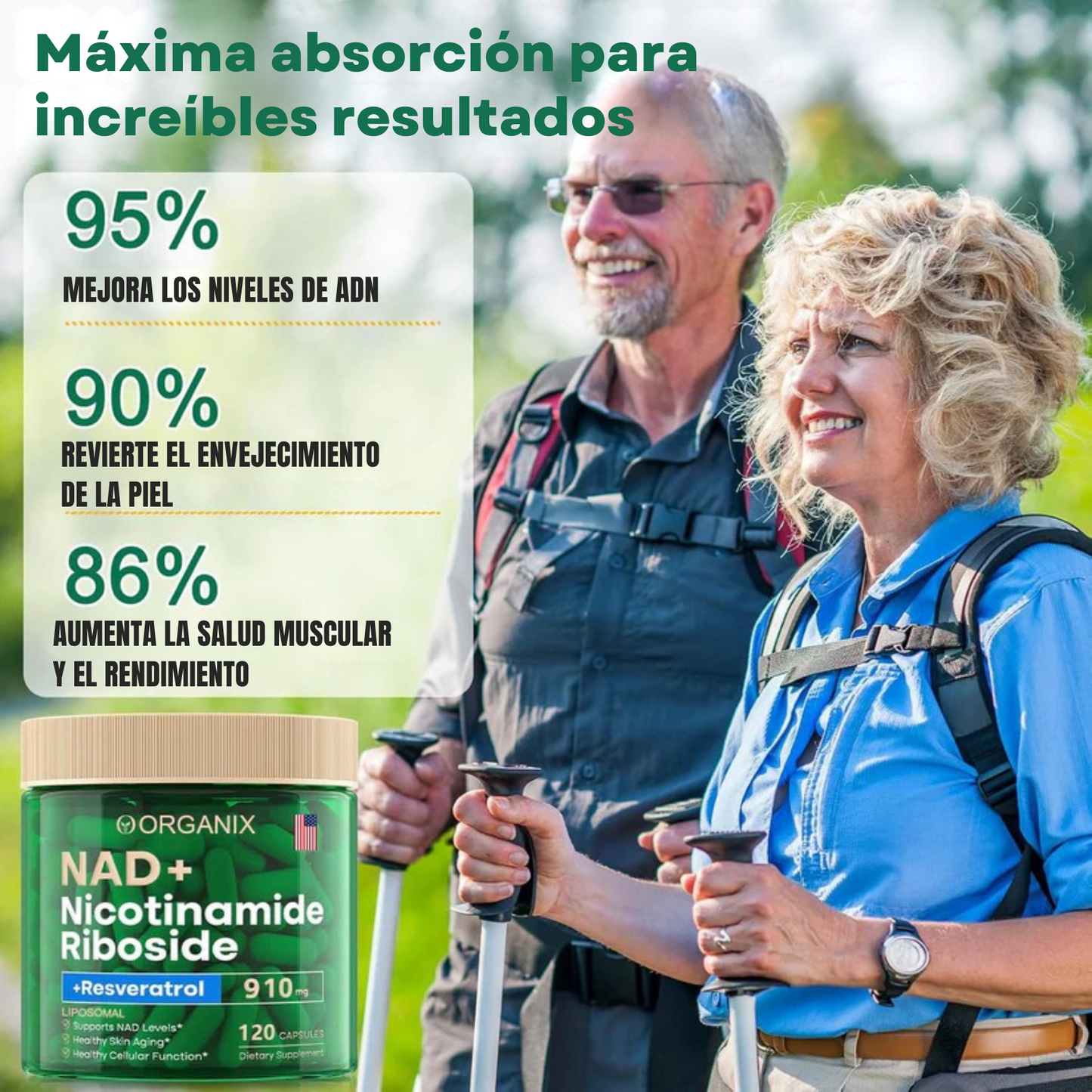 NAD CON RESVERATROL - REJUVENECEDOR CELULAR