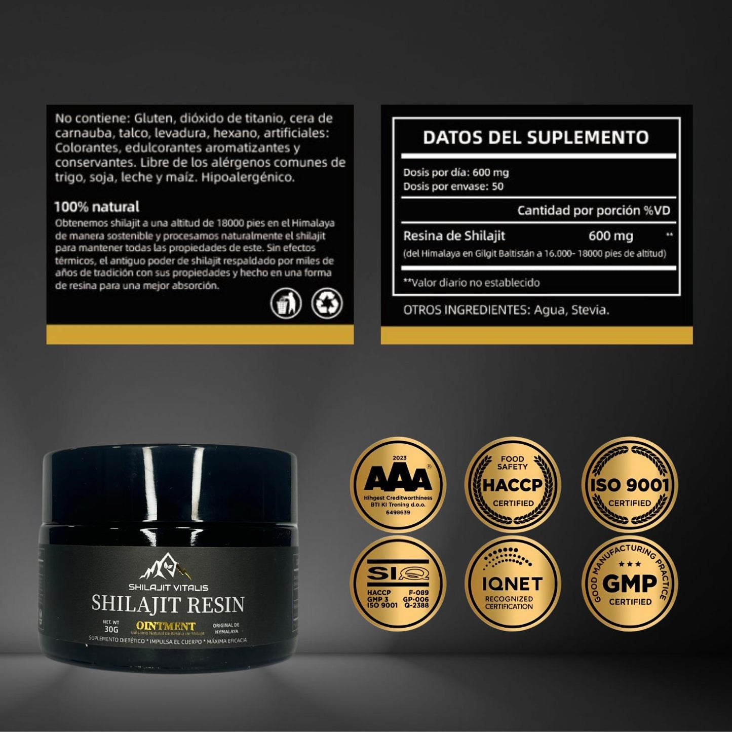 RESINA DEL HIMALAYA SHILAJIT VITALIS