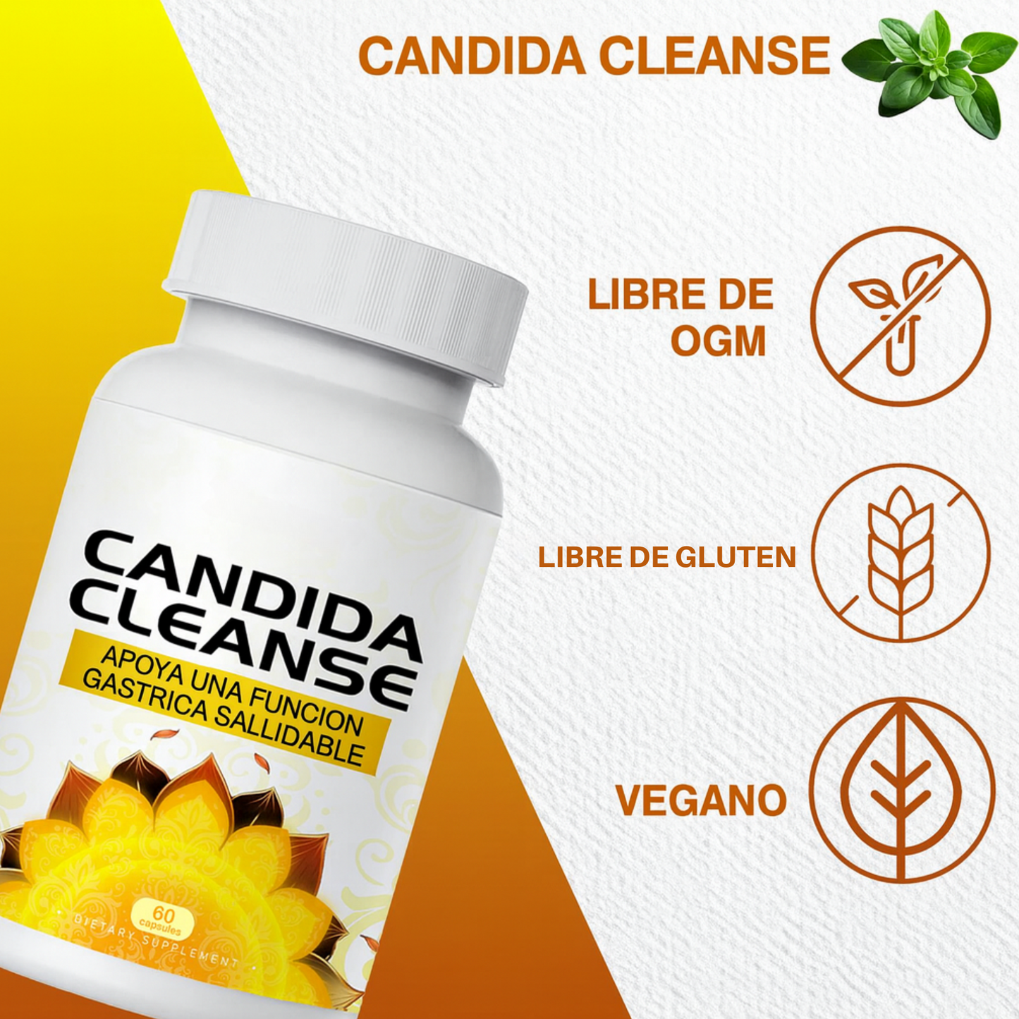 Suplemento Candida Cleanse 60 cápsulas – Equilibrio intestinal y defensas reforzadas