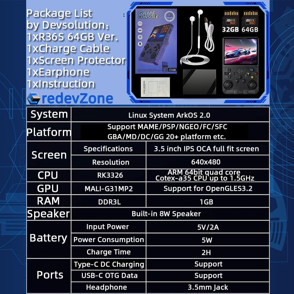 CONSOLA R36S +3000JUEGOS