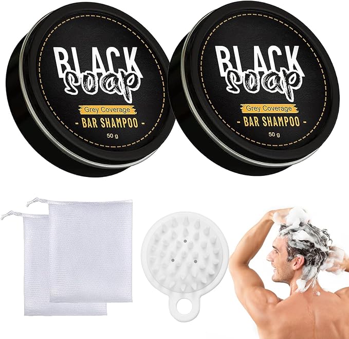 🚨SOLO HOY PAGA 1 LLEVA 2 BLACK SOAP SHAMPOO ANTI-CANAS💇‍♂️💇‍♀️
