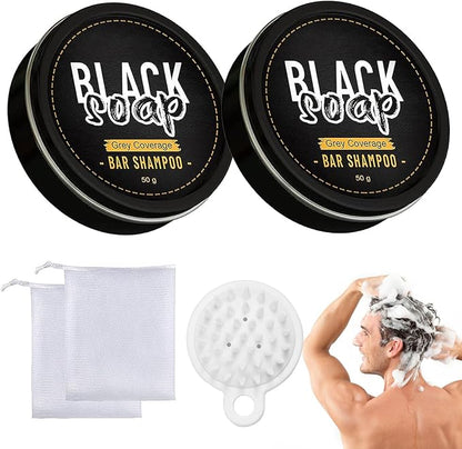🚨SOLO HOY PAGA 1 LLEVA 2 BLACK SOAP SHAMPOO ANTI-CANAS💇‍♂️💇‍♀️