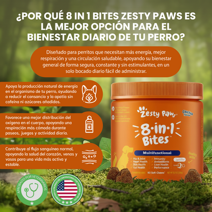 8 in 1 Bites- Para la salud, energía y bienestar diario de tu perro.