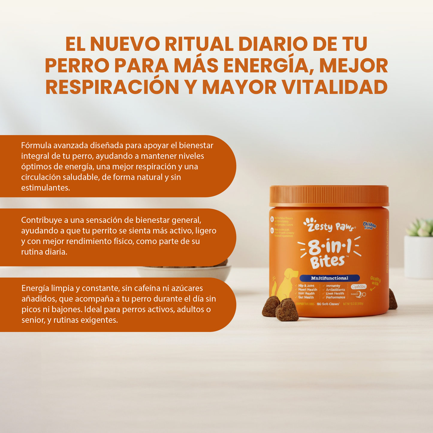 8 in 1 Bites- Para la salud, energía y bienestar diario de tu perro.