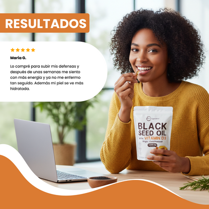 Black seed oil - Apoya el sistema inmunológico, la salud cardiovascular.