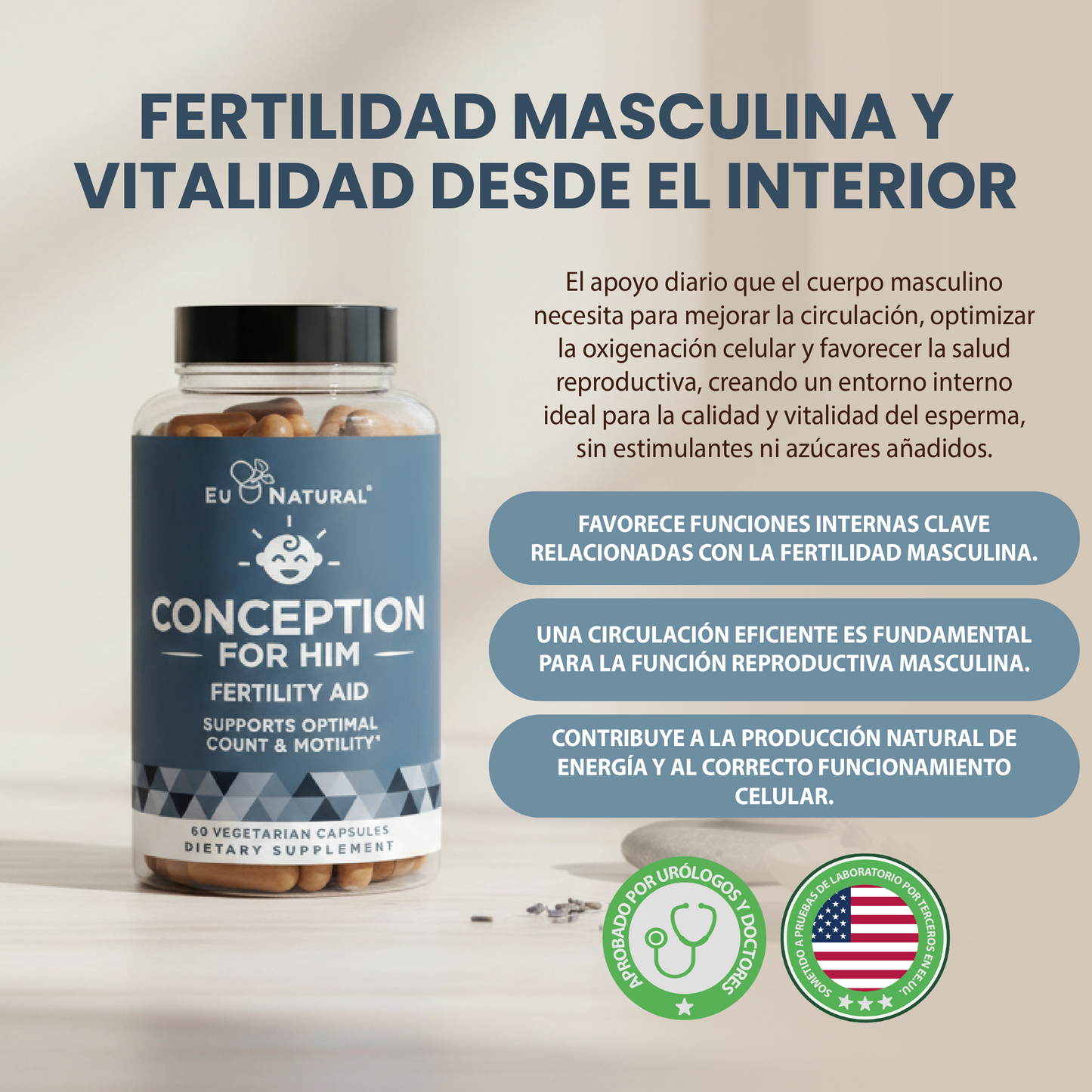Conception for him-suplemento de fertilidad para hombres.