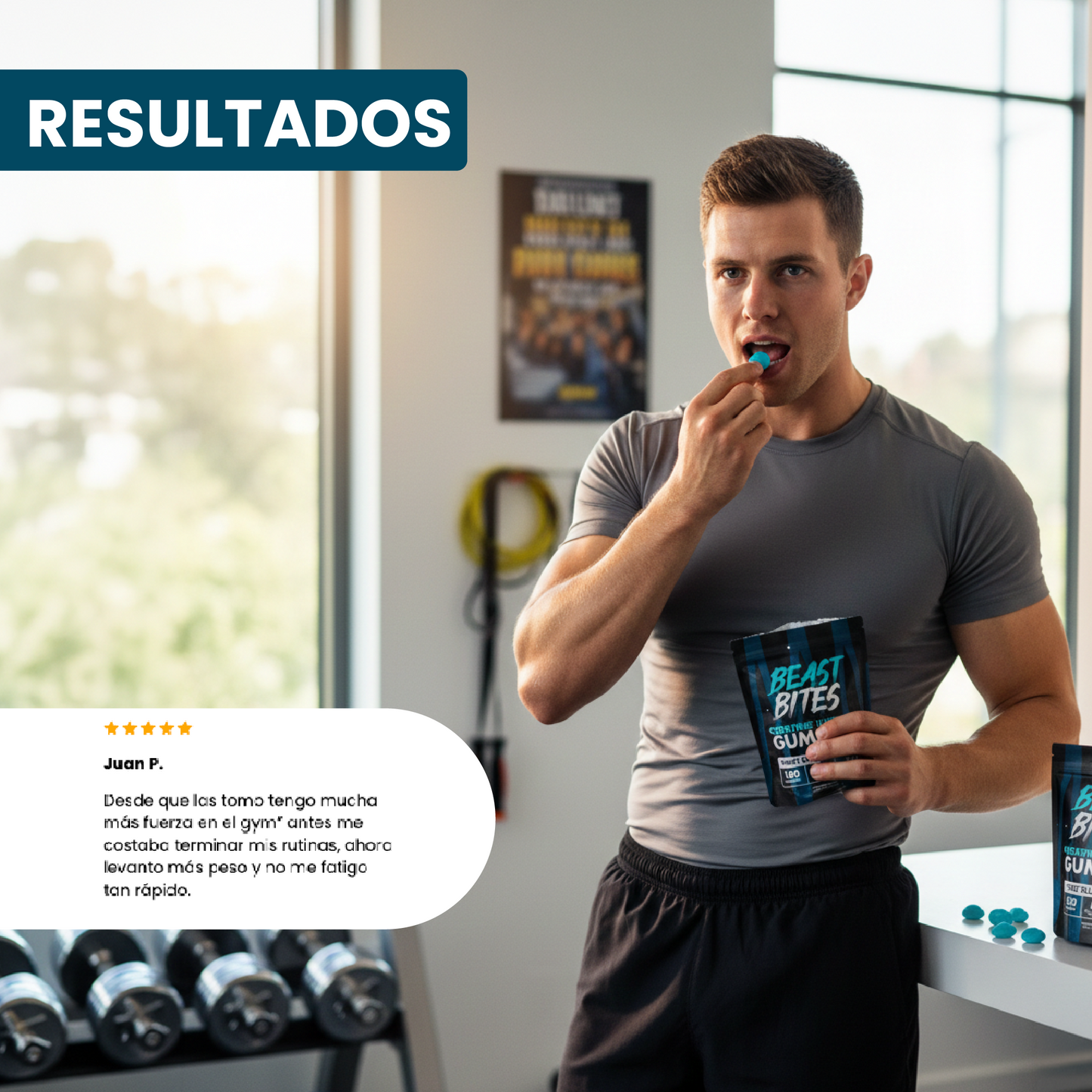 Beast bites en creatine infused gummies- Acelerar la recuperación muscular y mejorar el rendimiento físico.