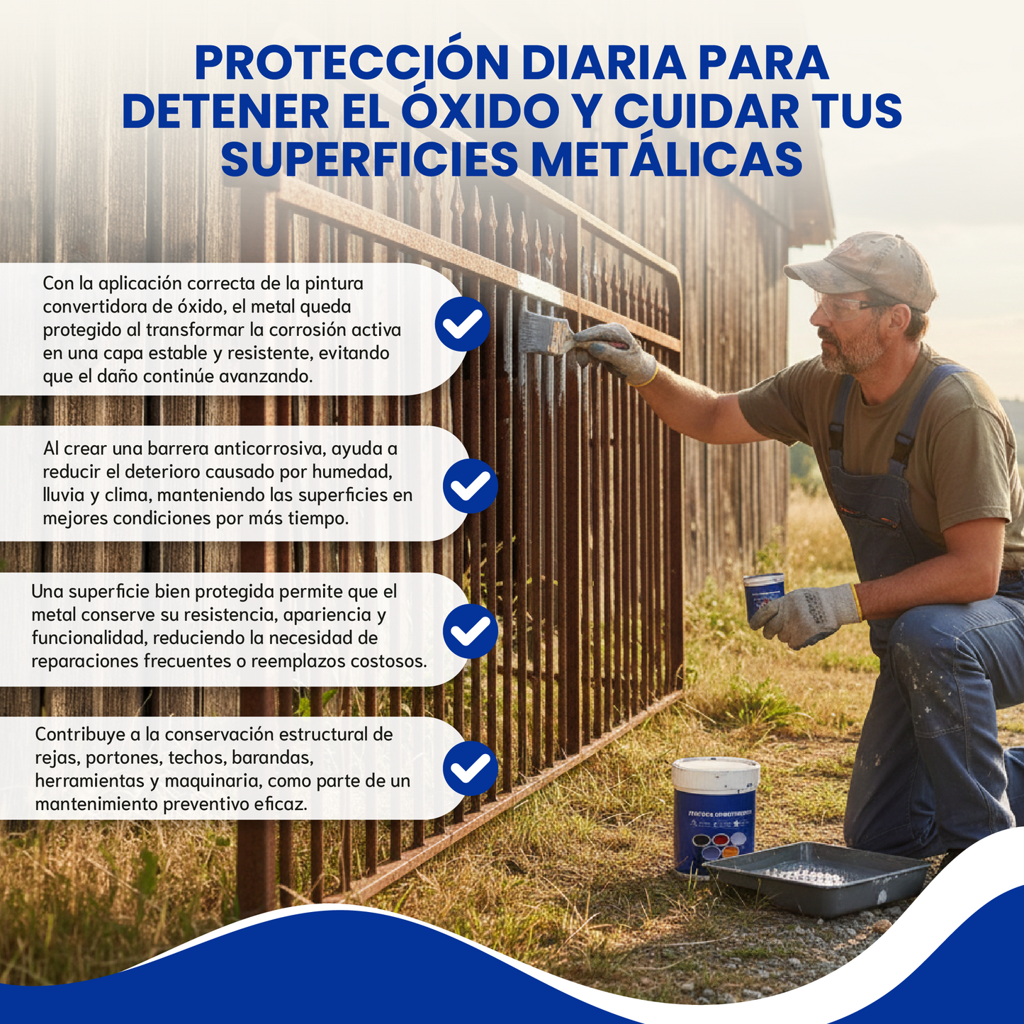 Pintura anticorrosiva-Detén el óxido, protege el metal y prolonga su vida útil.