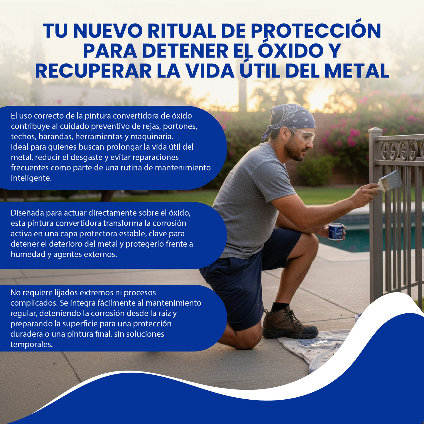 Pintura anticorrosiva-Detén el óxido, protege el metal y prolonga su vida útil.