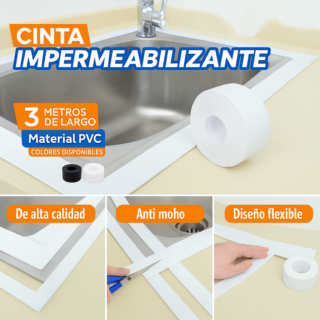 CINTA ADHESIVA PVC ANTI-MOHO IMPERMEABLE