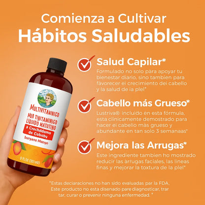 MULTIVITAMINICO CAPILAR - ALIVIO PARA CAIDA DEL CABELLO Y MEJORA LA SALUD DE LA PIEL
