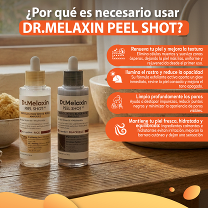 Dr.melaxin Línea de arroz Peel Shot Glow- Exfoliante removedor de células muertas de la piel