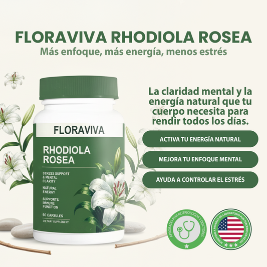 Cápsulas Rhodiola Rosea- Suplemento para apoyo diario al estrés y equilibrio energético.
