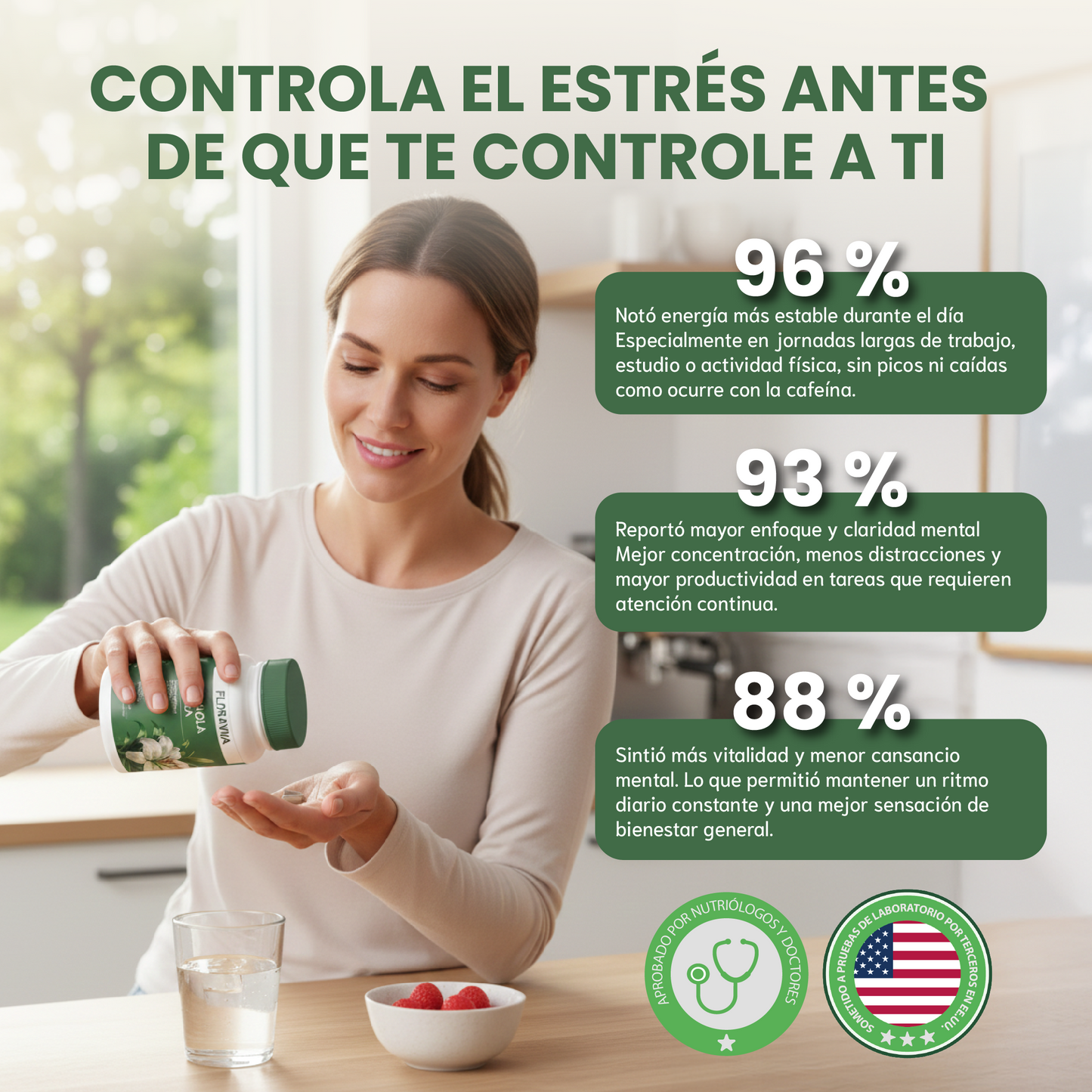 Cápsulas Rhodiola Rosea- Suplemento para apoyo diario al estrés y equilibrio energético.