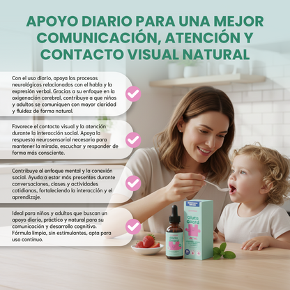 Gotas Gluta Guard - Apoyo natural para el habla, la conexión visual y la comunicación efectiva.