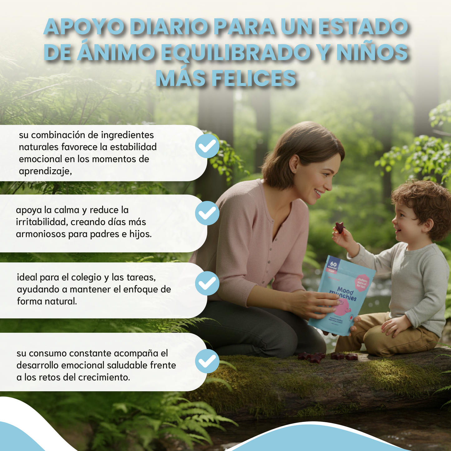 Gomitas de azafrán y Gaba para niños- apoyo al estado de ánimo y calma las rabietas.