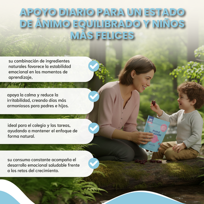 Gomitas de azafrán y Gaba para niños- apoyo al estado de ánimo y calma las rabietas.