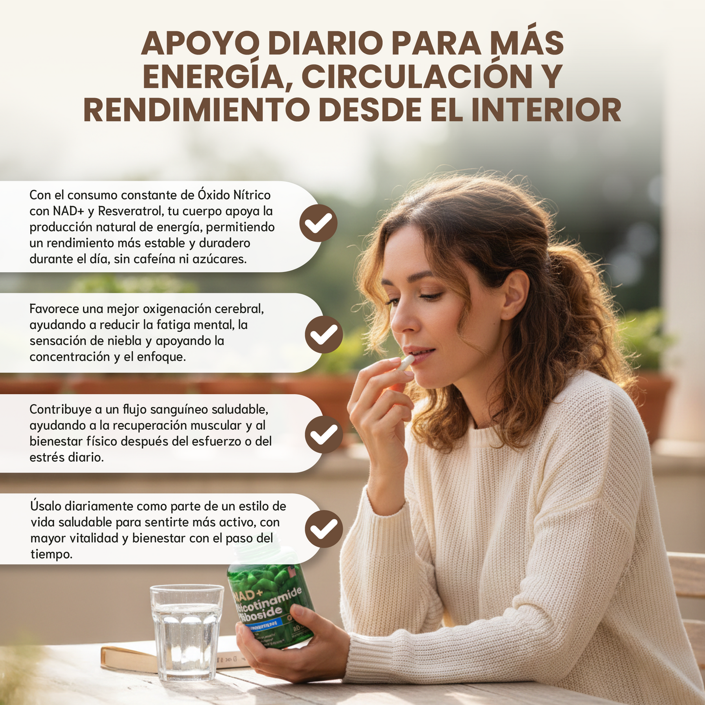 NAD+ CON RESVERATROL - REJUVENECEDOR CELULAR.