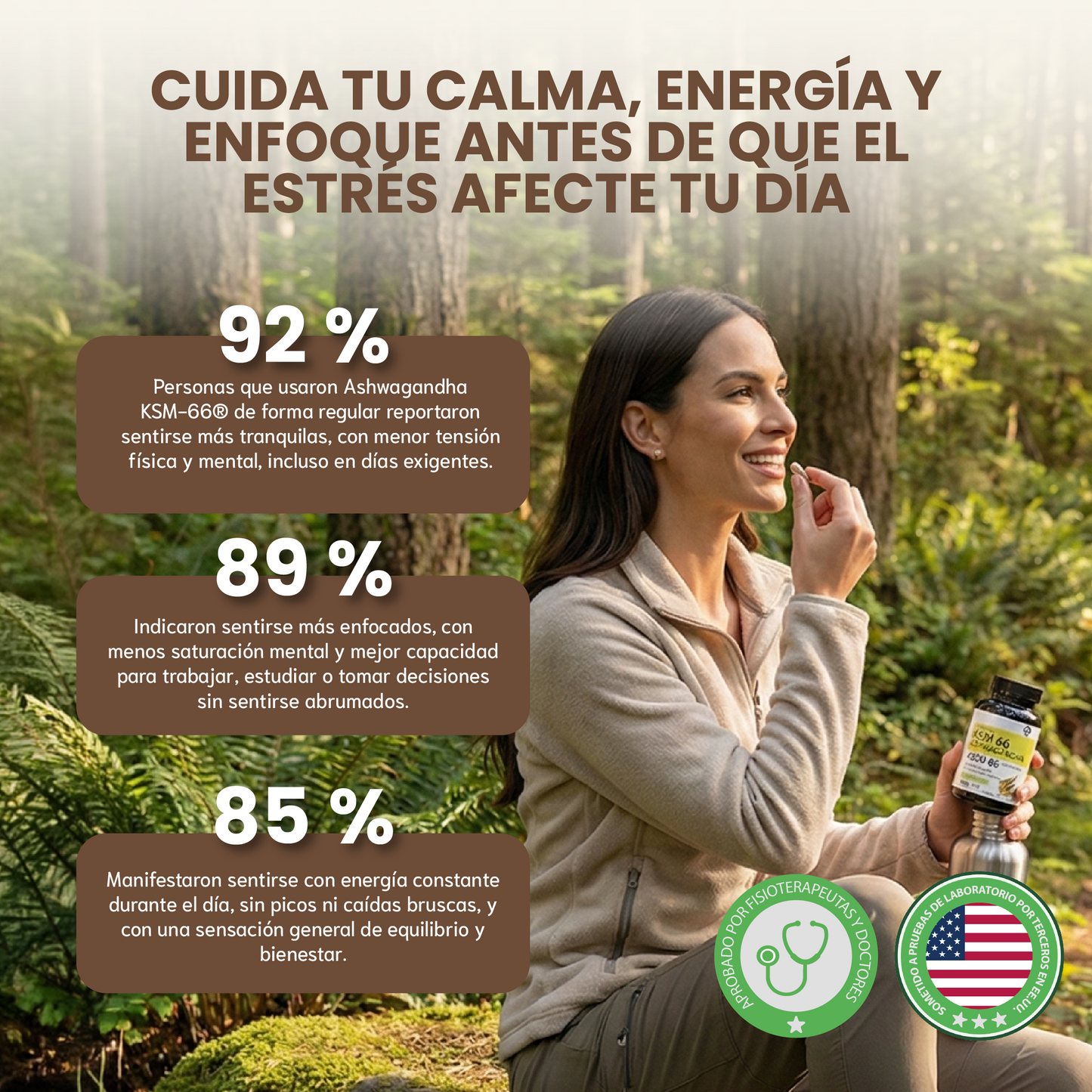KSM 66 ashwagandha- Alivio del Estrés, Energía y Apoyo al Sueño.