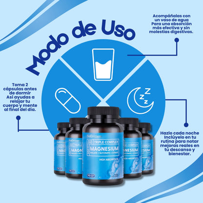 MAGNESIO TRIPLE ACCIÓN AVANZADA -  RELAJA TU CUERPO Y DESCANSA MEJOR