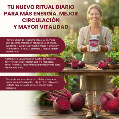 Organic Beet Root- Energía Natural, Circulación Activa y Oxigenación Total.