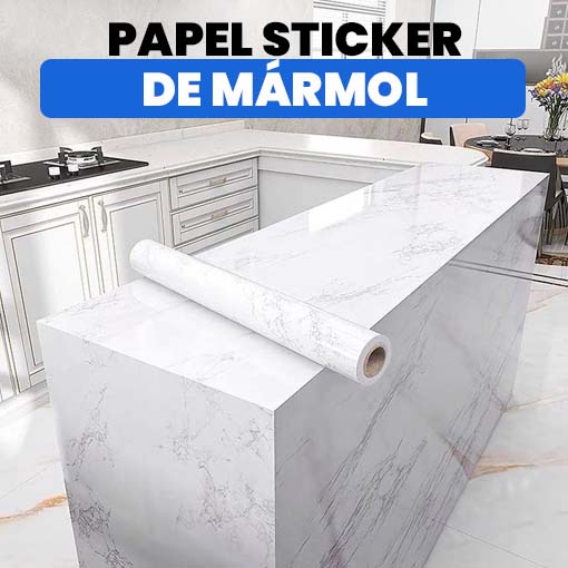 ADHESIVO TIPO MARMOL BLANCO 60CM x 2.5 MTS + 2.5 MTS DE REGALO
