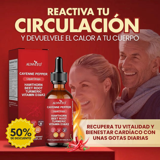 GOTAS DE PIMIENTA CAYENA NATURAL – ACTIVA TU CIRCULACIÓN AL INSTANTE