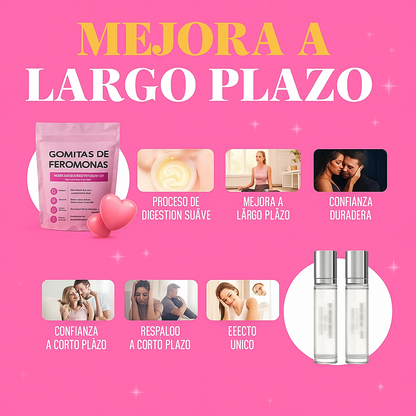 GOMITAS DE FEROMONAS PARA MUJERES - ATRACCIÓN Y CONFIANZA AL INSTANTE