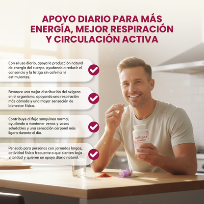 Saffron + Advanced- Ayuda al rendimiento, bienestar cardiovascular y vitalidad constante.
