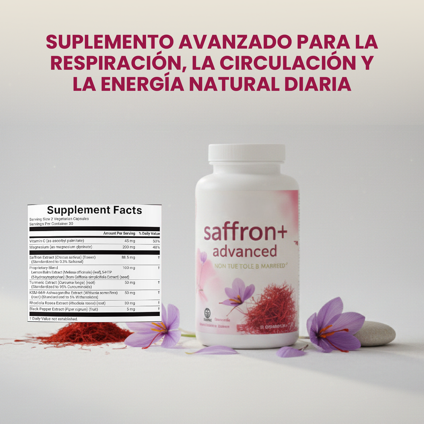 Saffron + Advanced- Ayuda al rendimiento, bienestar cardiovascular y vitalidad constante.
