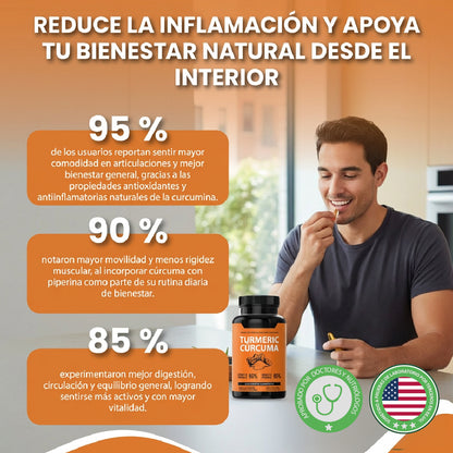 Turmeric Cúrcuma- Apoya la salud cardiovascular y Mejora la circulación.