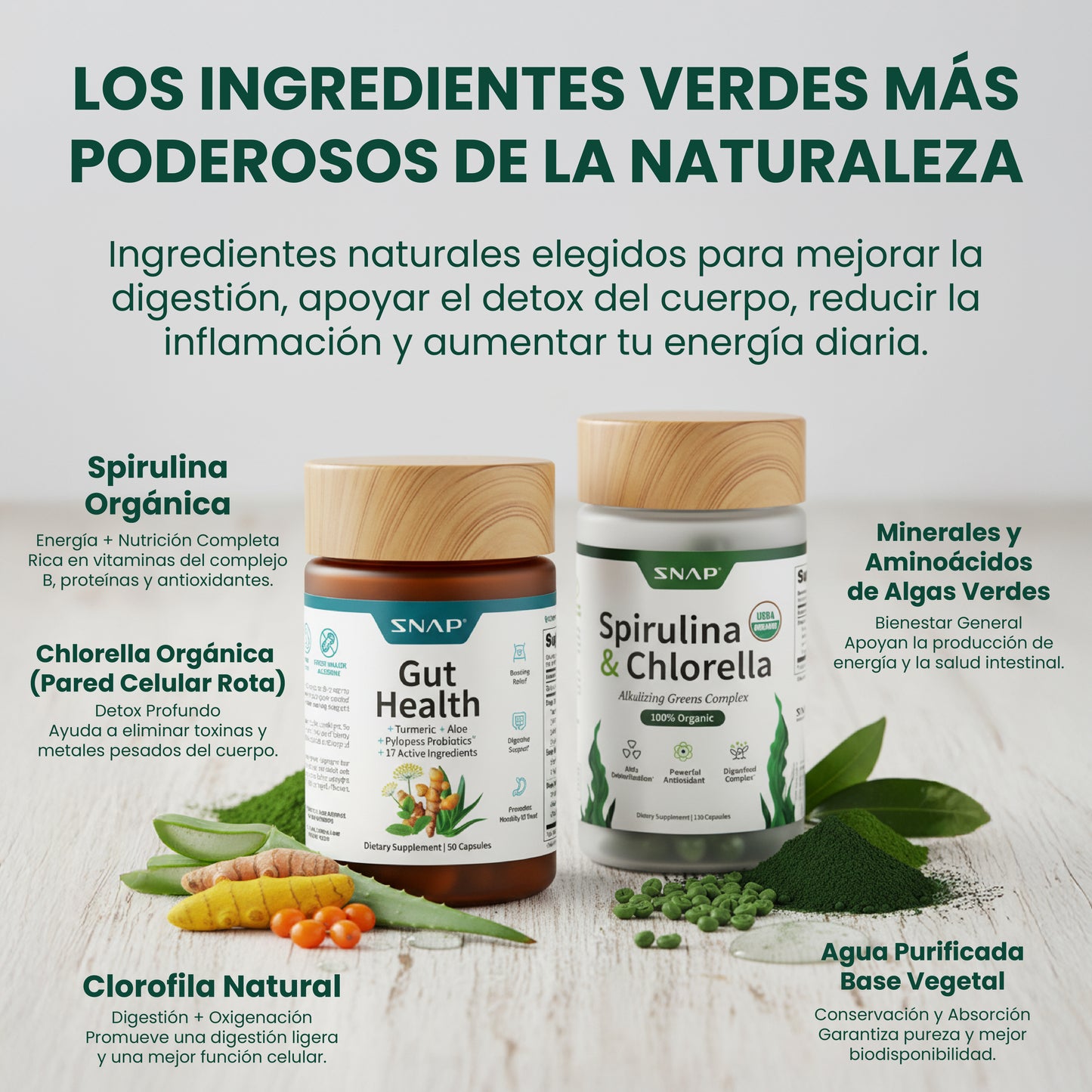 Paquete de suplementos para la salud intestinal- Apoya la digestión y  desintoxicación.