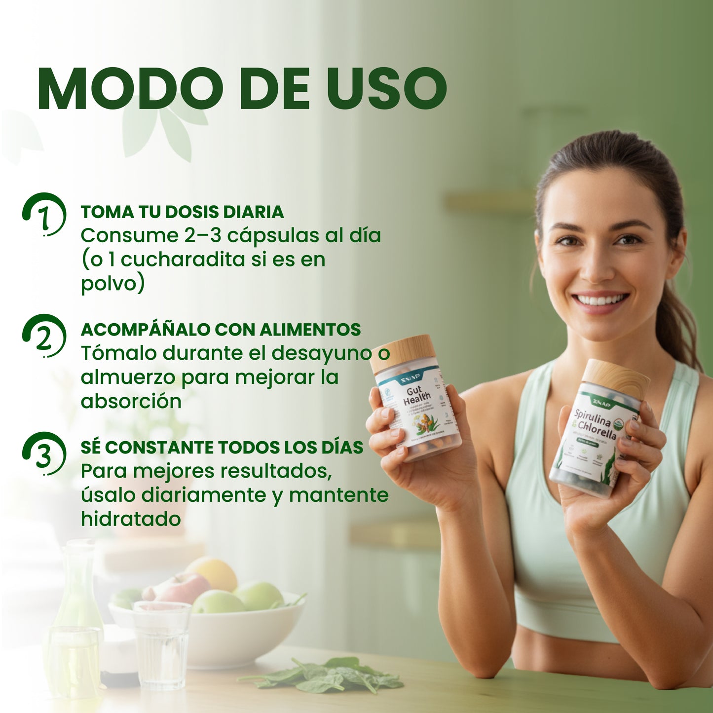Paquete de suplementos para la salud intestinal- Apoya la digestión y  desintoxicación.