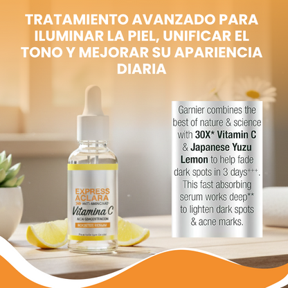 Sérum facial con Vitamina C-  Reduce manchas, unificar el tono y devolver luminosidad a la piel.