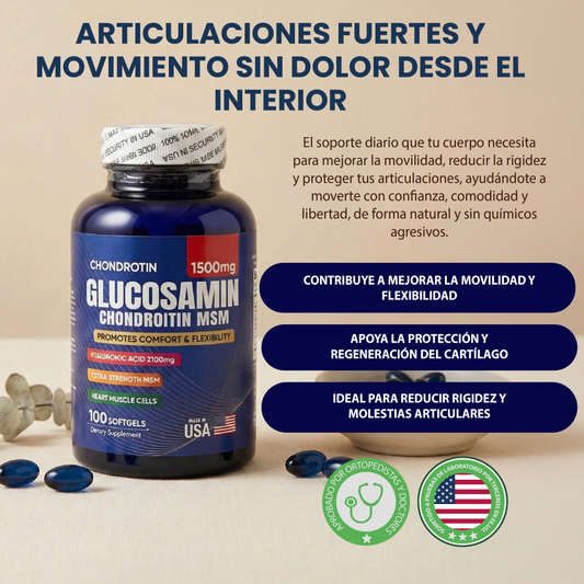Glucosamin- Suplemento para la salud de las articulaciones, mejorar la movilidad y reducir la rigidez.
