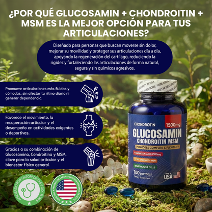 Glucosamin- Suplemento para la salud de las articulaciones, mejorar la movilidad y reducir la rigidez.