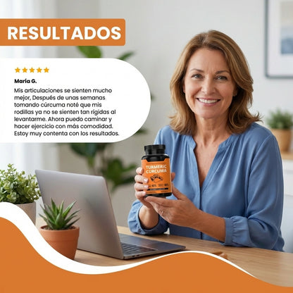 Turmeric Cúrcuma- Apoya la salud cardiovascular y Mejora la circulación.