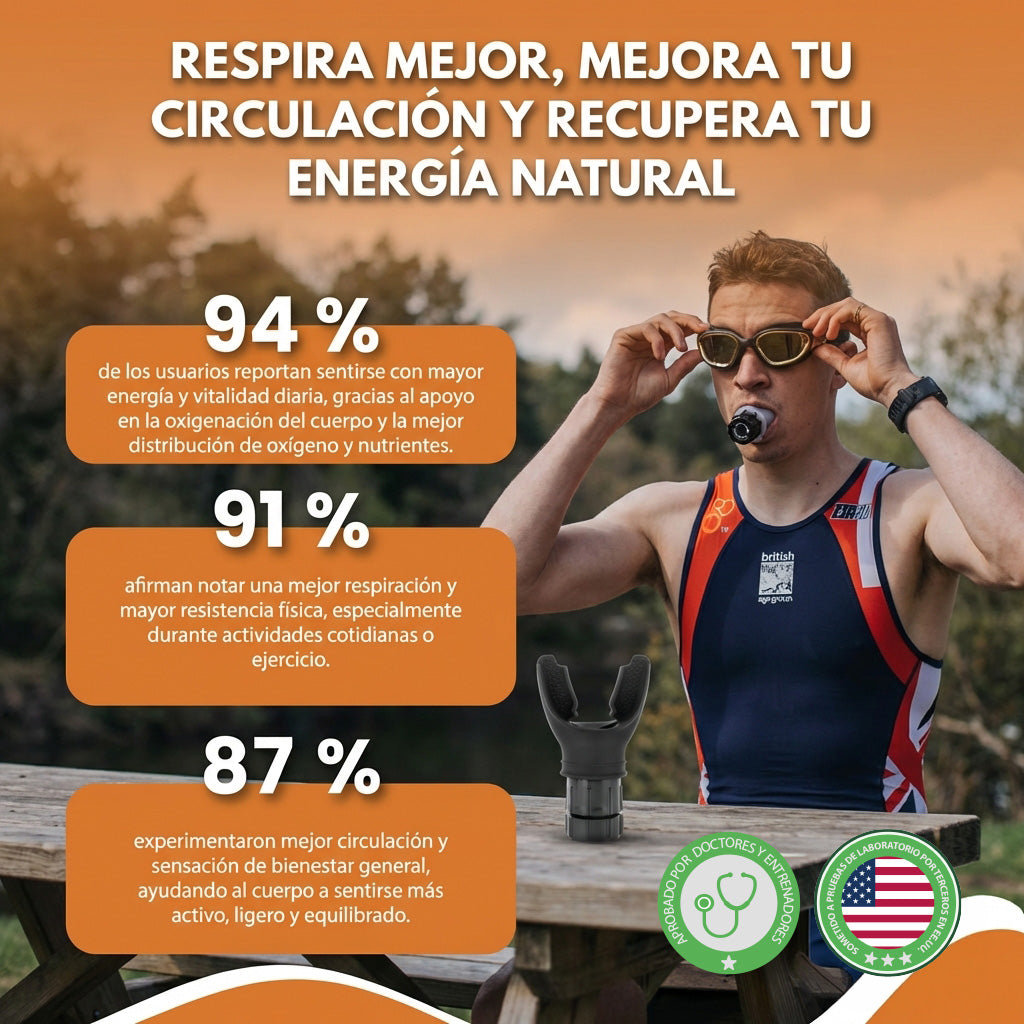 Entrenador de respiración portátil- Apoyo diario para una respiración más cómoda.