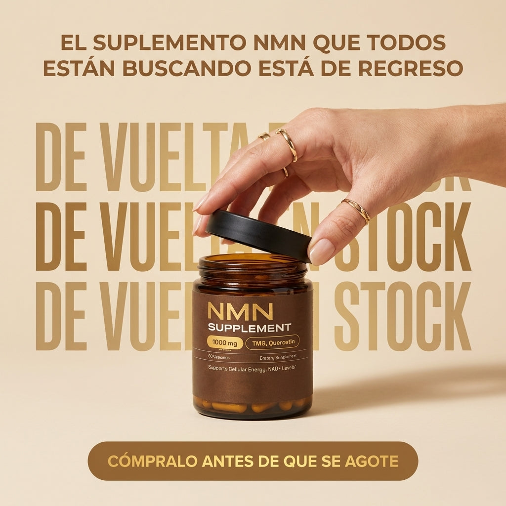 Suplemento NMN - Energía celular, vitalidad y apoyo al envejecimiento saludable.